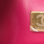 Lambskin Quilted Mini Pearl Crush Flap Fuchsia