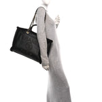 Lambskin Shearling Medium Deauville Tote Dark Brown