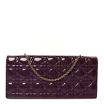 Patent Cannage Lady Dior Convertible Clutch Purple