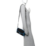 Recycled Fabric Jacquard Vitello King FF 1974 Baguette Soft Trunk Asfalto Black Fiordaliso