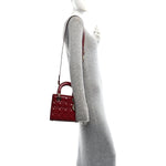 Patent Cannage Small My ABCDior Lady Dior Cherry Red