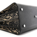 Grained Calfskin Embossed Python Small Sac De Jour Black