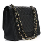 Caviar Quilted Maxi Double Flap Black