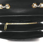 Calfskin Diagonal Quilted Jackhammer 24 Shoulder Bag Black