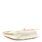 Tweed Calfskin Square Flap Bag Orange White
