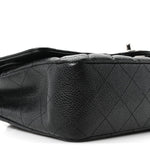 Caviar Quilted Medium Double Flap Black