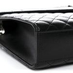 Grain De Poudre Textured Mixed Matelasse Large Triquilt Monogram Satchel Black
