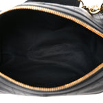 Shiny Grained Calfskin Macrocannage Medium D-Journey Bag Black