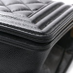 Caviar Quilted Small Boy Flap Black