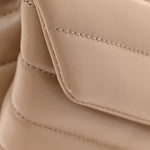 Calfskin Y Quilted Monogram Small Loulou Chain Satchel Dark Beige