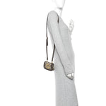 GG Supreme Monogram Textured Dollar Calfskin Blondie Card Case Wallet with Strap Beige Ebony New Acero