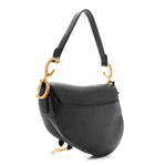 Grained Calfskin Saddle Bag Black