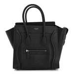 Drummed Calfskin Micro Luggage Black