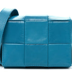 Paper Calfskin Maxi Intreccio Extra Mini Cassette Crossbody Bag Blue