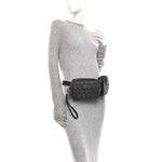 Gancini Monogram Calfskin Multi-Pouch Travel Belt Bag Black Grey