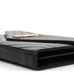 Grain De Poudre Matelasse Chevron Monogram Chain Wallet Black