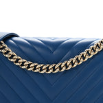 Lambskin Chevron Quilted New Medium Boy Flap Blue