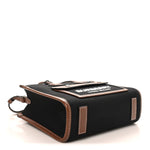 Canvas Smooth Calfskin Mini Two Tone Freya Tote Black Tan