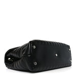 Calfskin Y Quilted Monogram Large Loulou Chain Satchel Black