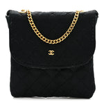 Jersey Quilted Micro Flap Bag Black