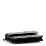 Lambskin Quilted Pearl Crush Flap With Chain Black