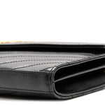 Grain De Poudre Matelasse Chevron Monogram Chain Wallet Black