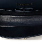 Caviar Quilted Medium Double Flap Navy