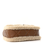 Shearling Lambskin Quilted Mini Furry Coco Flap Beige Dark Brown