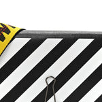 Saffiano Striped Mini Diag Binder Clip Bag Black White Yellow