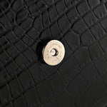 Calfskin Crocodile Embossed Medium Monogram Sunset Black
