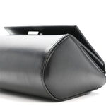 Calfskin Mini Pandora Box Logo Strap Crossbody Bag Black