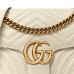 Calfskin Matelasse Small GG Marmont Shoulder Bag White