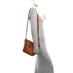 Calfskin Lock and Walk Bucket Cognac