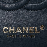 Caviar Quilted Small Double Flap Dark Grey