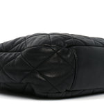 Lambskin Quilted Large CC Funky Town Hobo Black
