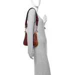 Aria Calfskin Web Small Attache Shoulder Bag Rosso Ancora