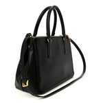 Saffiano Small Galleria Double Zip Tote Black