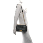Lambskin Quilted Medium Boy Flap Black