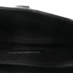 Grained Calfskin Mini Saddle Bag With Strap Black