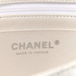 Metallic Caviar Quilted Mini Top Handle Rectangular Flap White