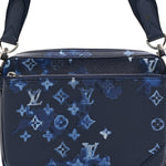 Monogram Ink Watercolor Trio Messenger Bag Blue