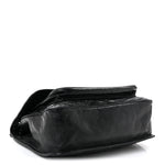 Crinkled Calfskin Matelasse Monogram Medium Niki Chain Satchel Black