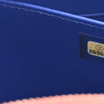 Caviar Quilted Filigree Vanity Clutch With Chain Blue White Red