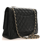 Caviar Quilted Maxi Double Flap Black