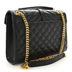Grain De Poudre Textured Mixed Matelasse Triquilt Medium Monogram Satchel Black