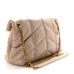 Lambskin Quilted Small Loulou Puffer Monogram Chain Satchel Dark Beige