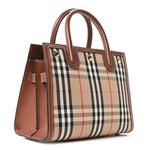 Calfskin Vintage Check Mini Two Handle Title Bag Archive Beige