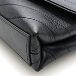 Calfskin Chevron Stitched Coco Waist Bag Black