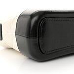 Aged Calfskin Quilted Small Gabrielle Hobo Black White