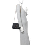 Grain De Poudre Medium Classic Monogram Kate Satchel Black
